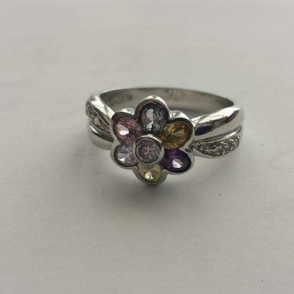 Rainbow 🌈 Gemstones 💎 in Sterling Silver 925 Multi Gemstone Ring - Picture 4 of 10